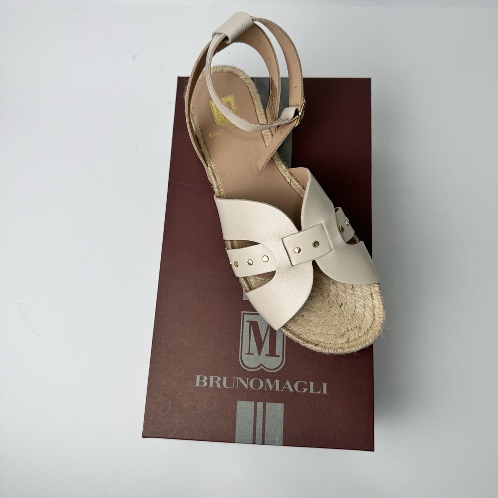 Bruno Magli Cream Espadrille Sandals